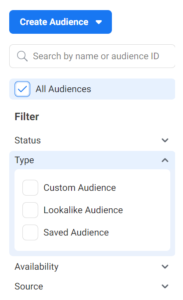 facebook ads audience types
