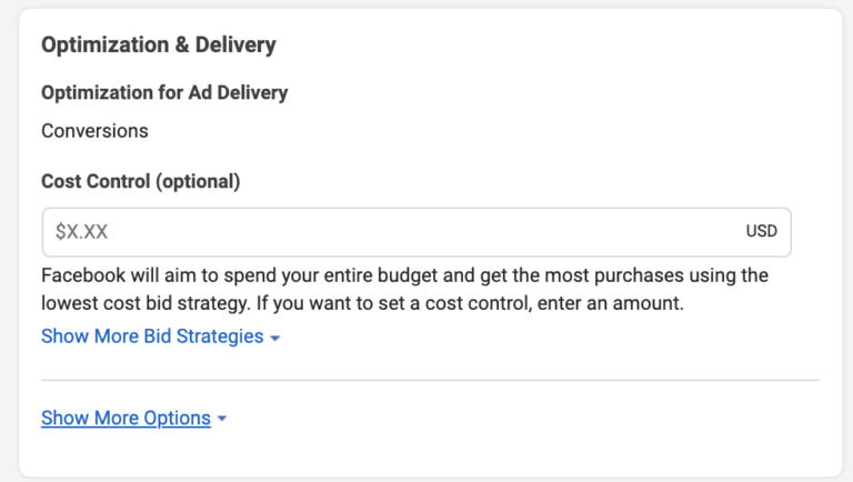 optimization for ad delivery facebook ads