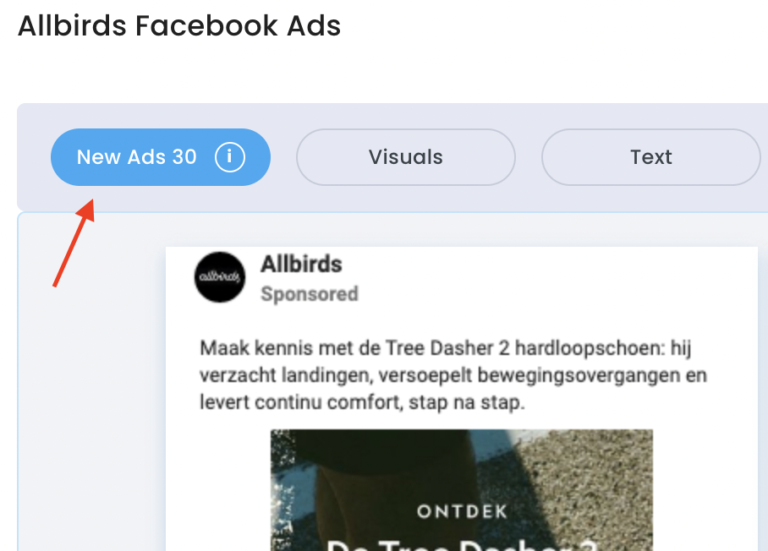 allbirds facebook ads example