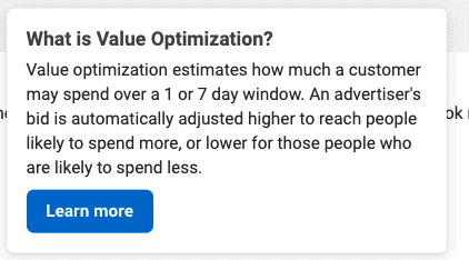 Value optimization for the purchase event