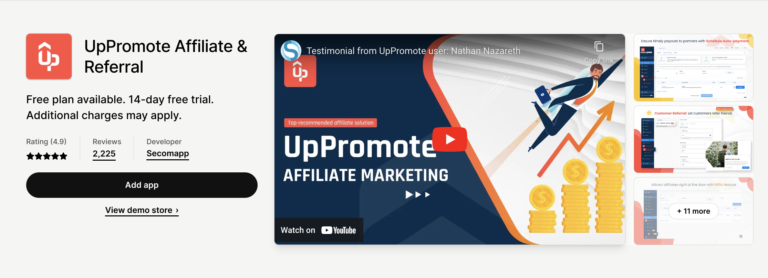 UpPromote Affiliate & Referral cover top shopify app