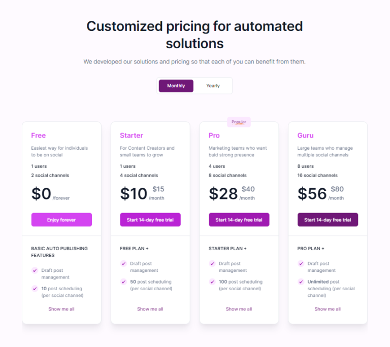 planly pricing