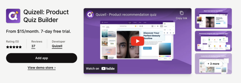 best shopify marketing apps Quizell: Product Quiz Builder