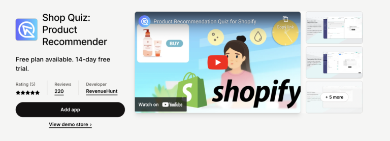 nest marketing apps Shop Quiz: Product Recommender