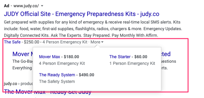 lower google ads cpc with price extension