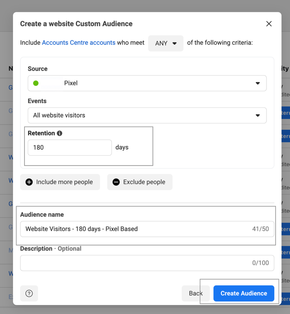 retention for custom audience