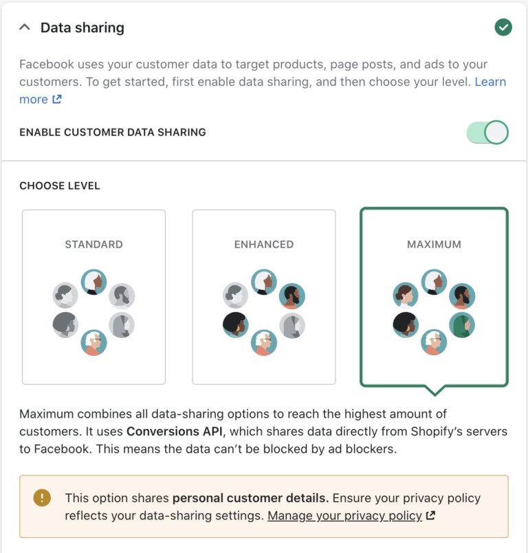 maximum facebook pixel data