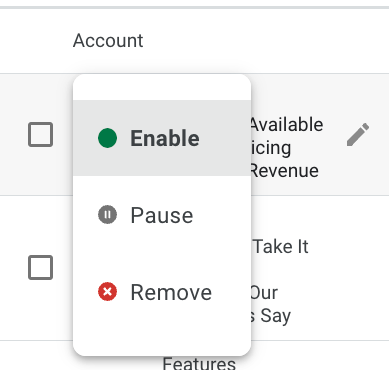 google ads assets status