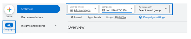 google ads negative keywords step 1