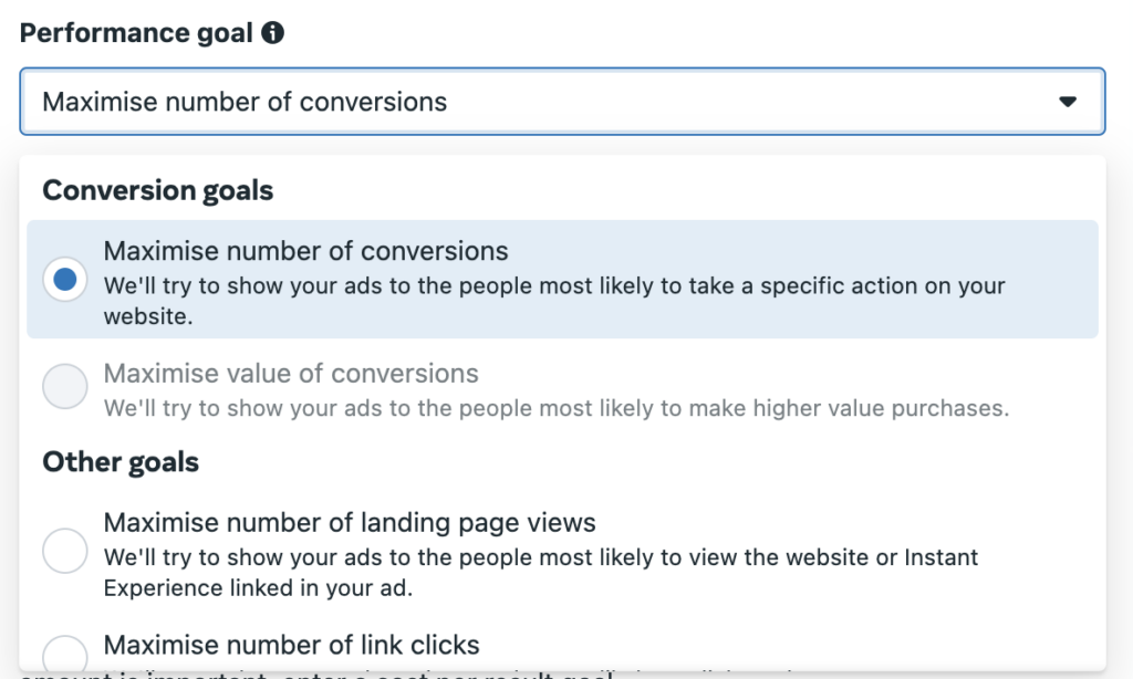 optimize facebook sales campaigns for conversions