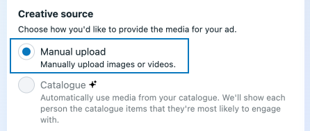 select manual upload for flexible ad format