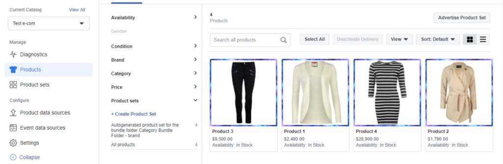 product catalog ads on facebook