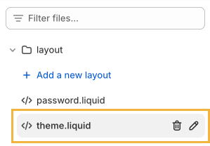 edit theme liquid in shopify code