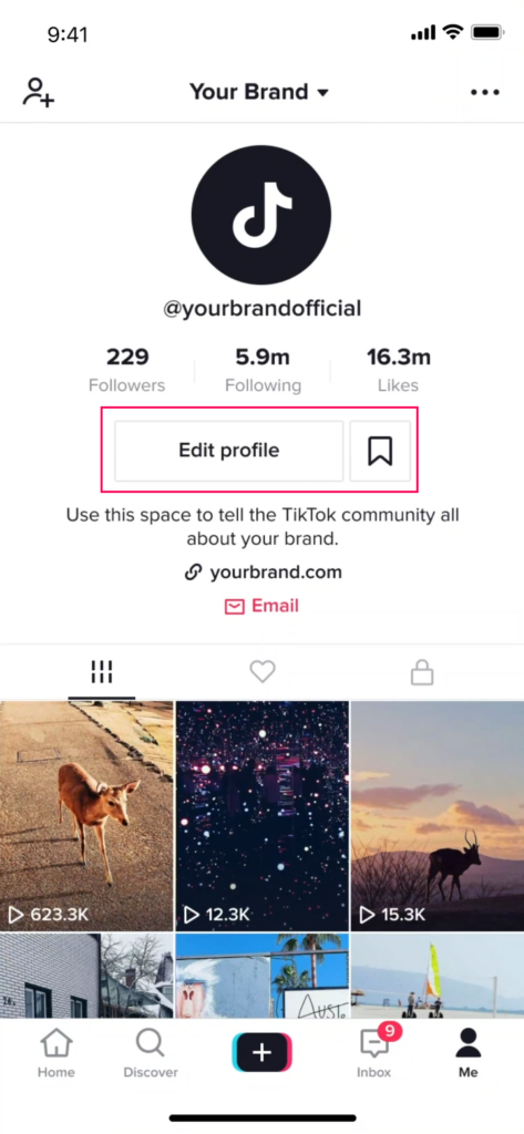 edit tiktok business profile