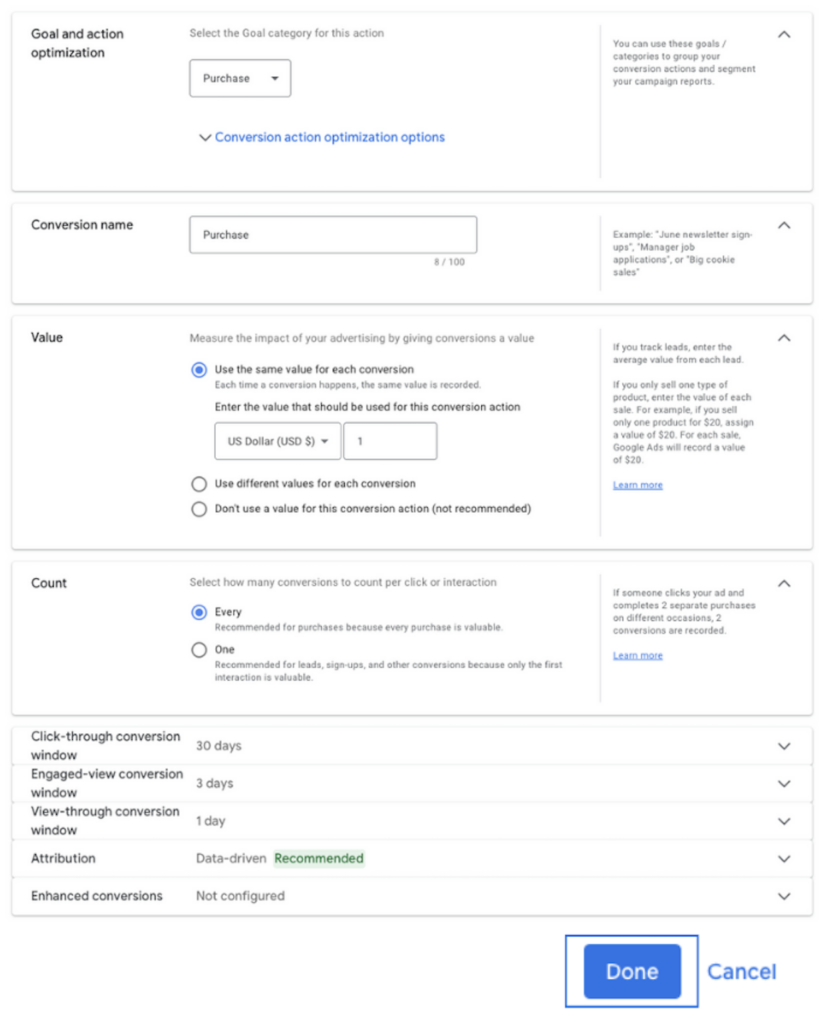 google ads conversion tracking setup