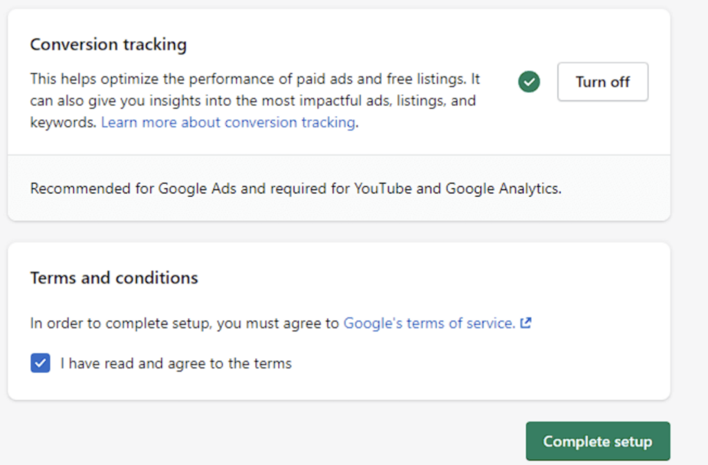 conversion tracking setup