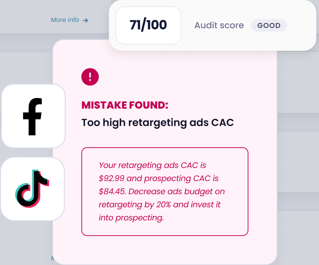 automated advertising audit feature in Lebesgue: AI CMO
